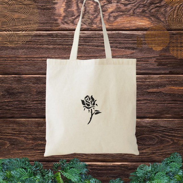 Black flower  tote bag (Creator Uploaded)