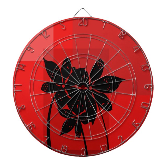 Black flowers dart board (Front)
