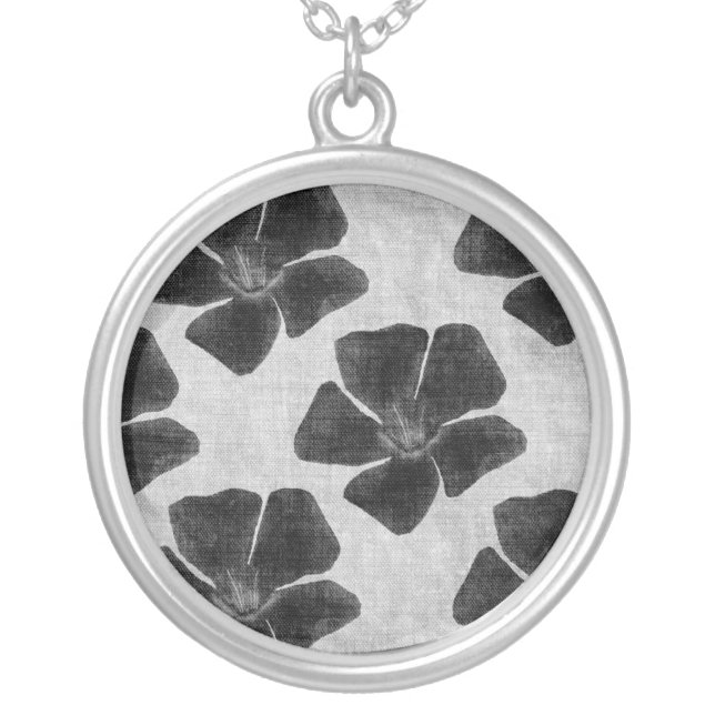 Black Flowers Necklace (Front)