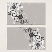 Black flowers Profile Card (Front & Back)