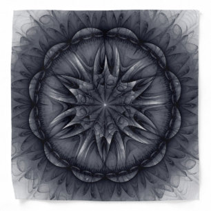 Black flowery spiritual pattern bandana