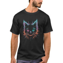 Black Fluffy Kitten Gothic Design Unique Cat Lover