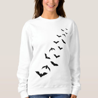 Black Flying Bat Silhouettes Simple Halloween Sweatshirt