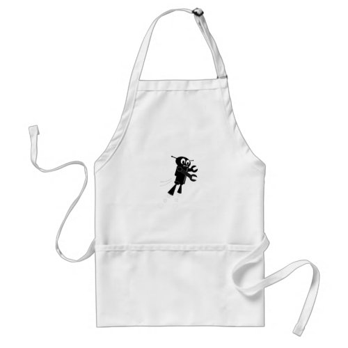 Black Flying Robot Adult Apron