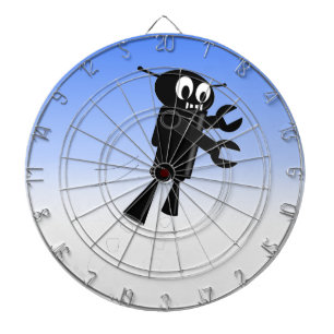 Black Flying Robot Blue Sky Background Dart Board