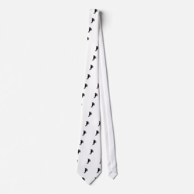 Black Flying Robot Neck Tie (Front)