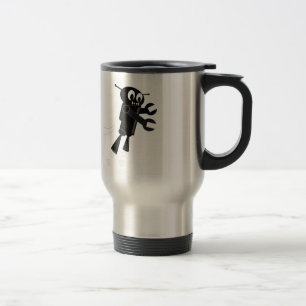 Black Flying Robot Travel Mug