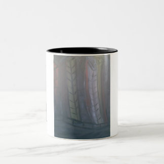 Black Fog, Black Fog, Black Fog Two-Tone Coffee Mug
