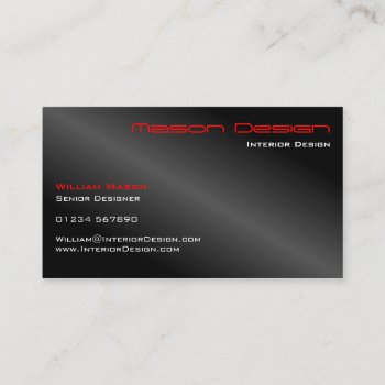 Black Foil And Red Minimalistic Business Card by ImageAustralia at Zazzle