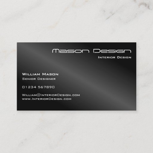 Customizable Black Foil Modern Minimalistic Business Card