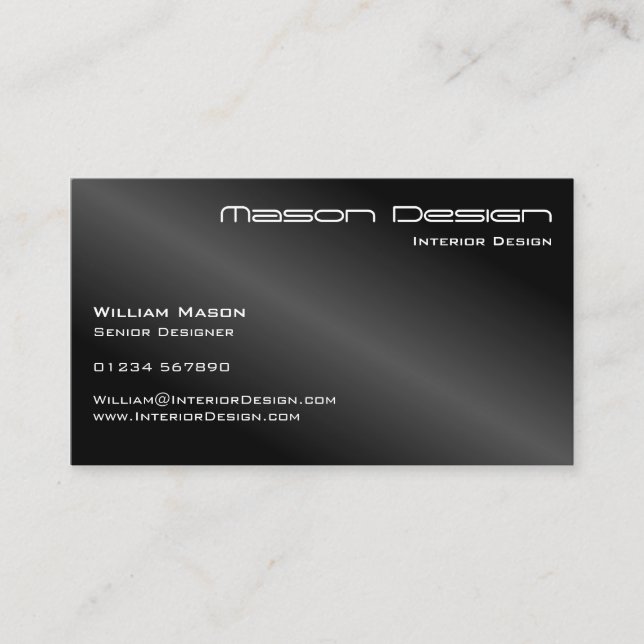 Black Foil Modern Minimalistic Business Card (Front)