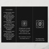 Black Folded Brochure | Custom Modern Business (Front)