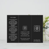 Black Folded Brochure | Custom Modern Business  (Standing Front)