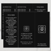 Black Folded Brochure | Custom Modern Business  (Front/Back)