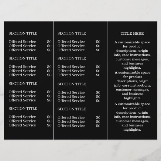 Black Folded Brochure | Custom Modern Business (Back)