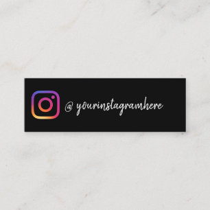 Black follow me on Instagram Mini Business Card