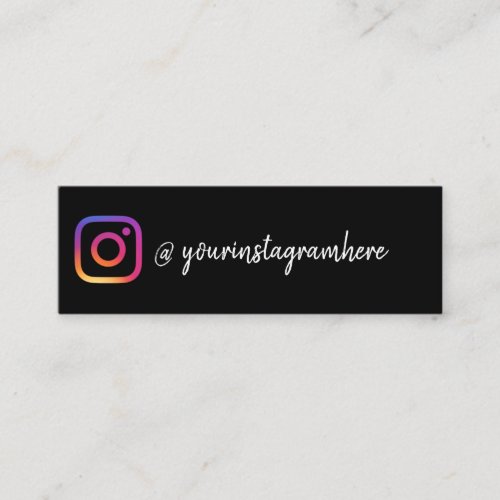 Black follow me on Instagram Mini Business Card