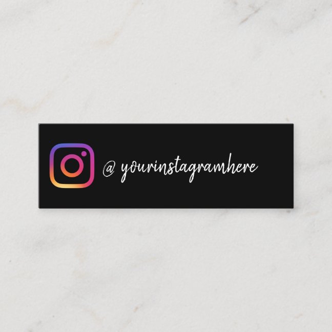 Black follow me on Instagram Mini Business Card