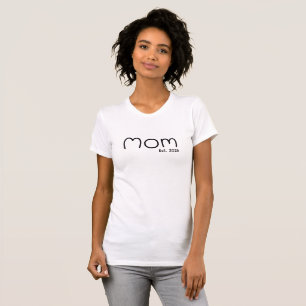 Black Font Established Mom T-Shirt