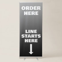 Black Food Truck Order Here Retractable Banner