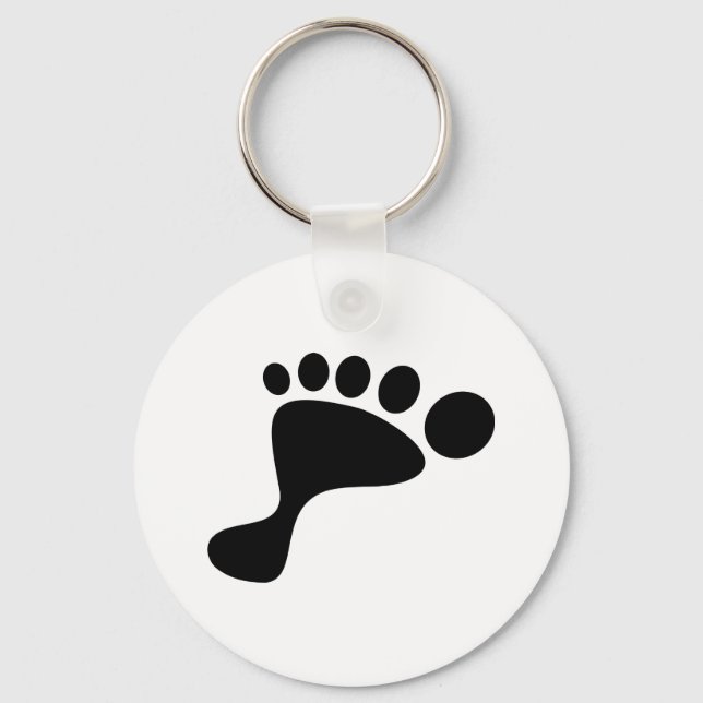 Black Foot Print Keychain (Front)