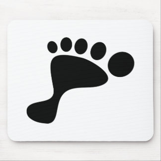 Black Foot Print Mouse Pad