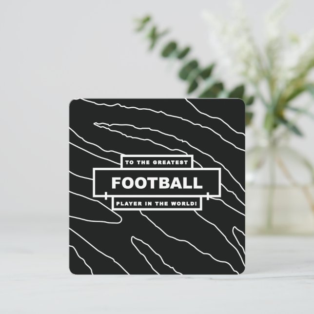 Black Football Birthday Card (Standing Front)