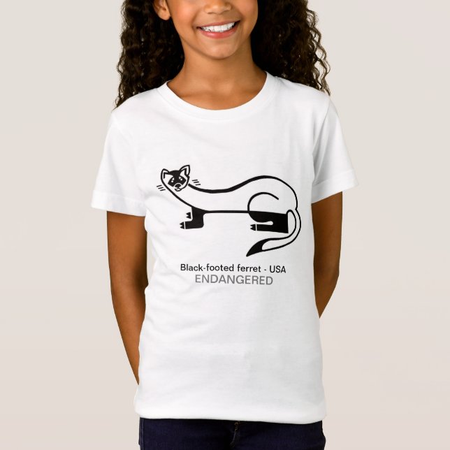  Black-footed FERRET - Endangered animal graphic T-Shirt (Front)