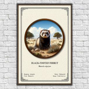 Black-Footed Ferret Zoology Series Poster