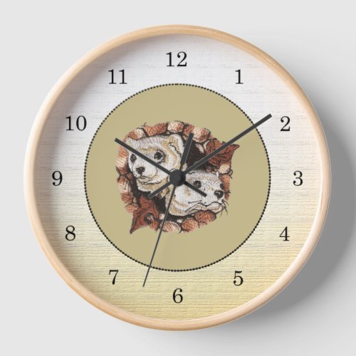 Black Footed Ferrets Clock