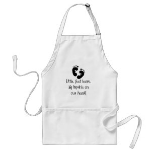 Black Footprints Little Feet Big Imprints Adult Apron