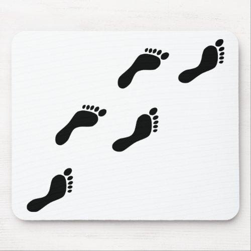 black footprints mouse pad