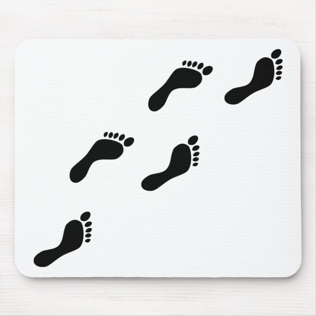 black footprints mouse pad (Front)