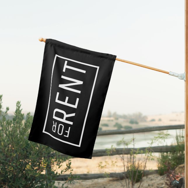 BLACK FOR RENT SIGN FLAG (Insitu (Back))