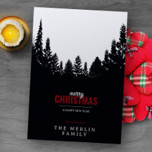 Black Forest and Snow Merry Christmas Holiday Card