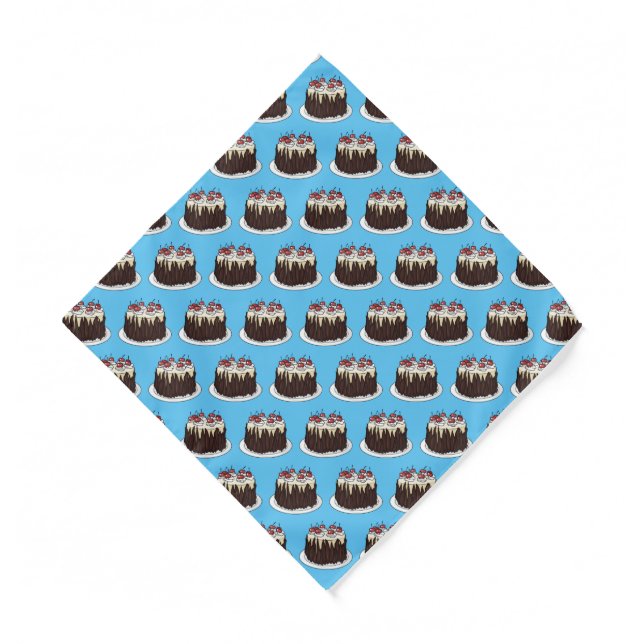 Black Forest cake cartoon illustration  Bandana (Front)