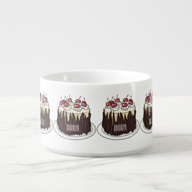 Black Forest cake cartoon illustration  Bowl (Center)