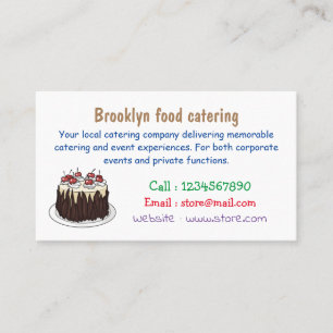 Black Forest cake cartoon illustration Business Card