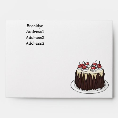 Black Forest cake cartoon illustration Envelope