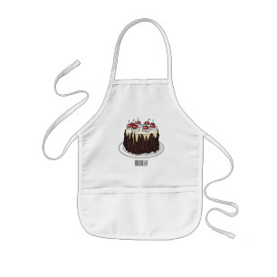 Black Forest cake cartoon illustration Kids' Apron