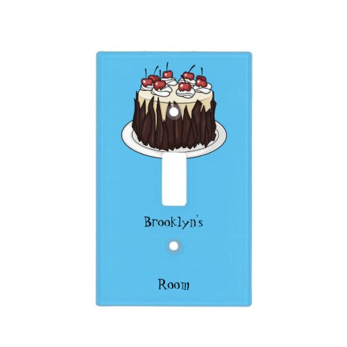 Black Forest cake cartoon illustration Light Switch Cover