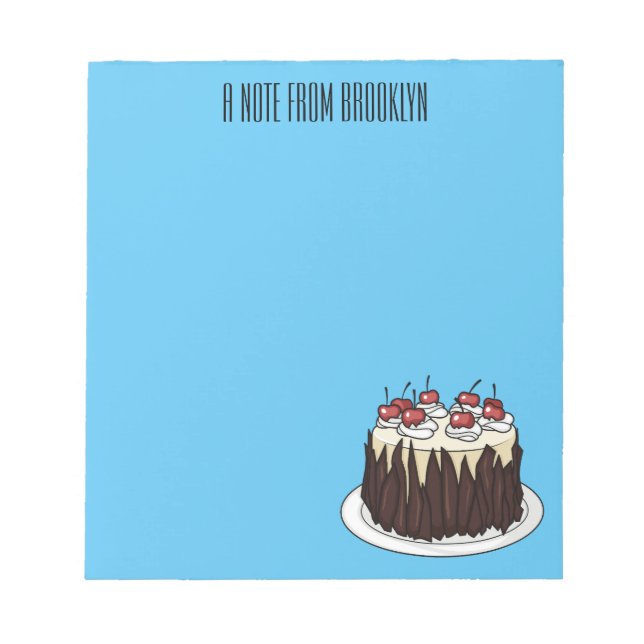 Black Forest cake cartoon illustration  Notepad (Front)