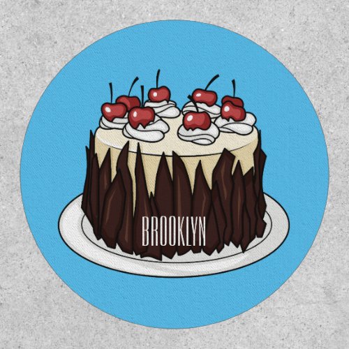Black Forest cake cartoon illustration  Patch