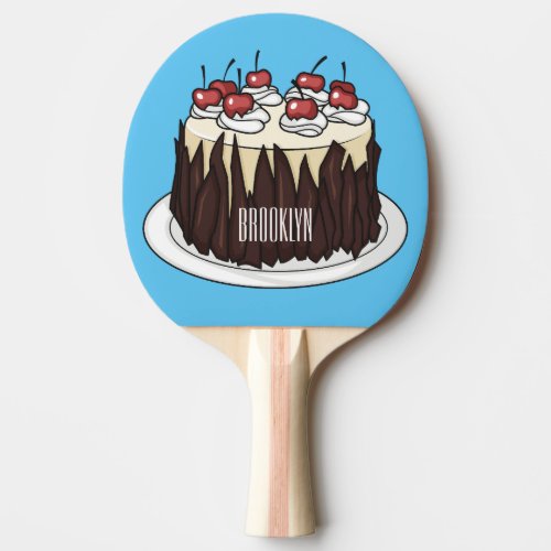 Black Forest cake cartoon illustration  Ping Pong Paddle