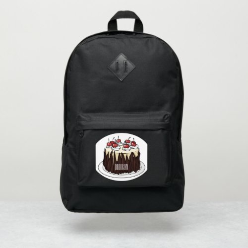 Black Forest cake cartoon illustration Port Authority Backpack