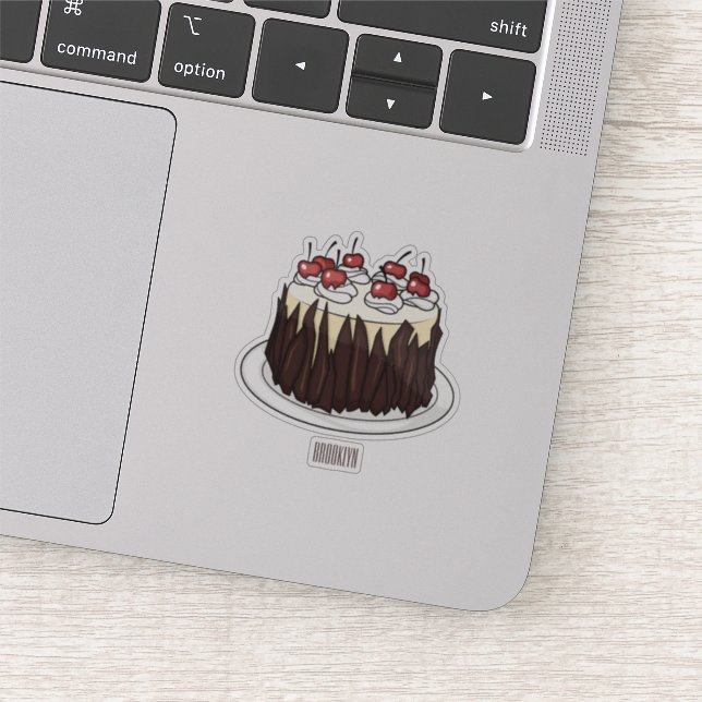 Black Forest cake cartoon illustration Sticker (Detail)