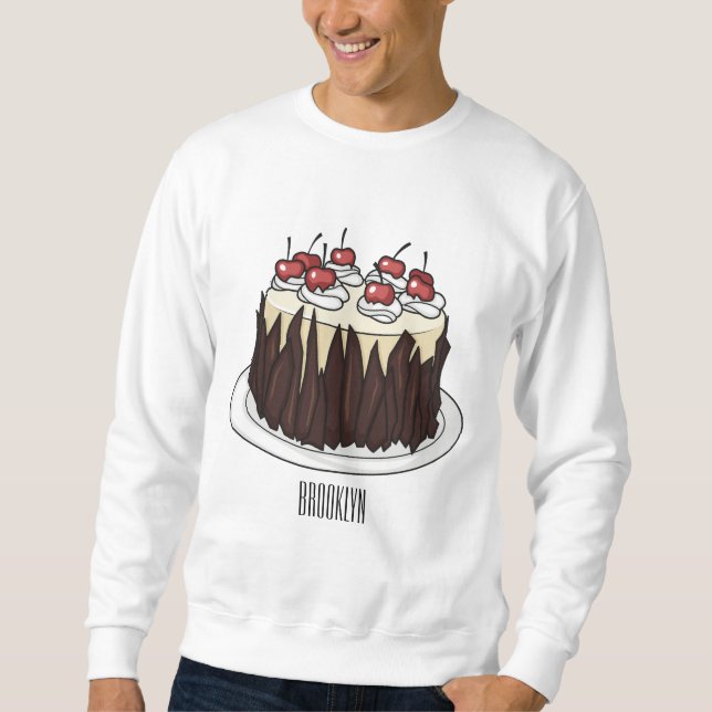 Black Forest cake cartoon illustration  Sweatshirt (Front)