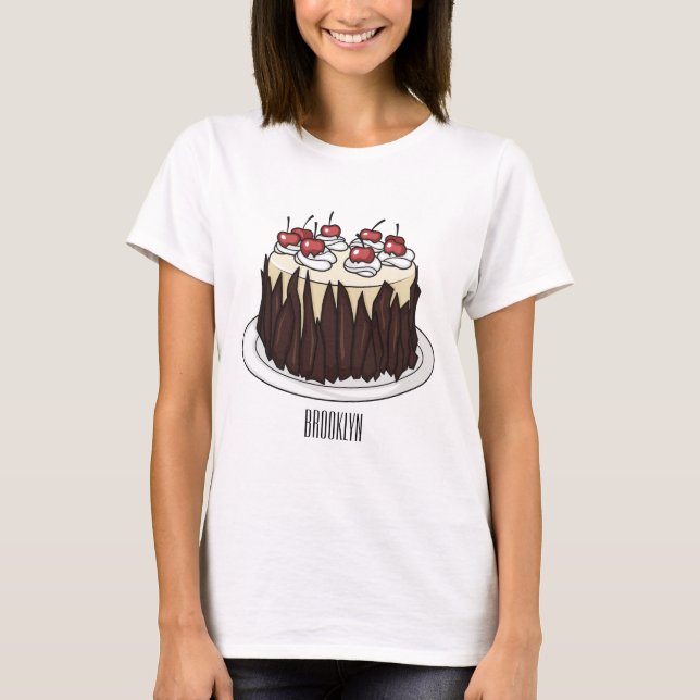 Black Forest cake cartoon illustration T-Shirt (Front)