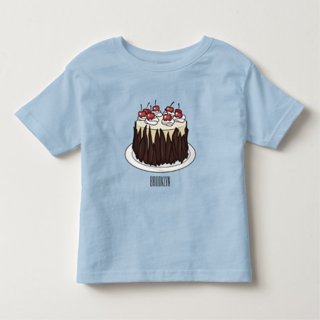 Black Forest cake cartoon illustration  Toddler T-shirt (Front)