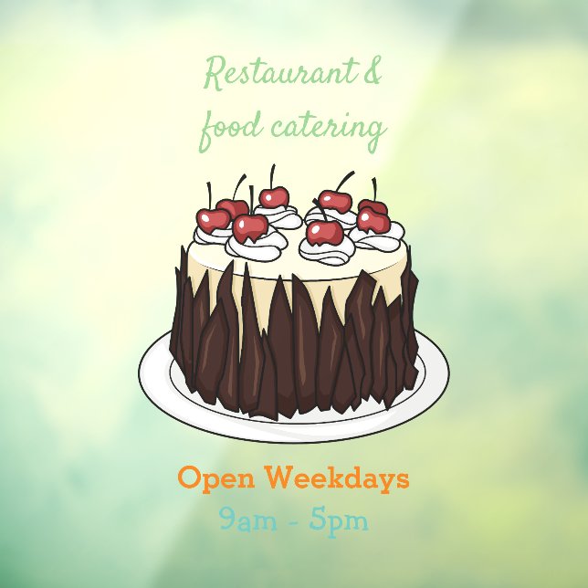 Black Forest cake cartoon illustration Window Cling (Sheet 3)